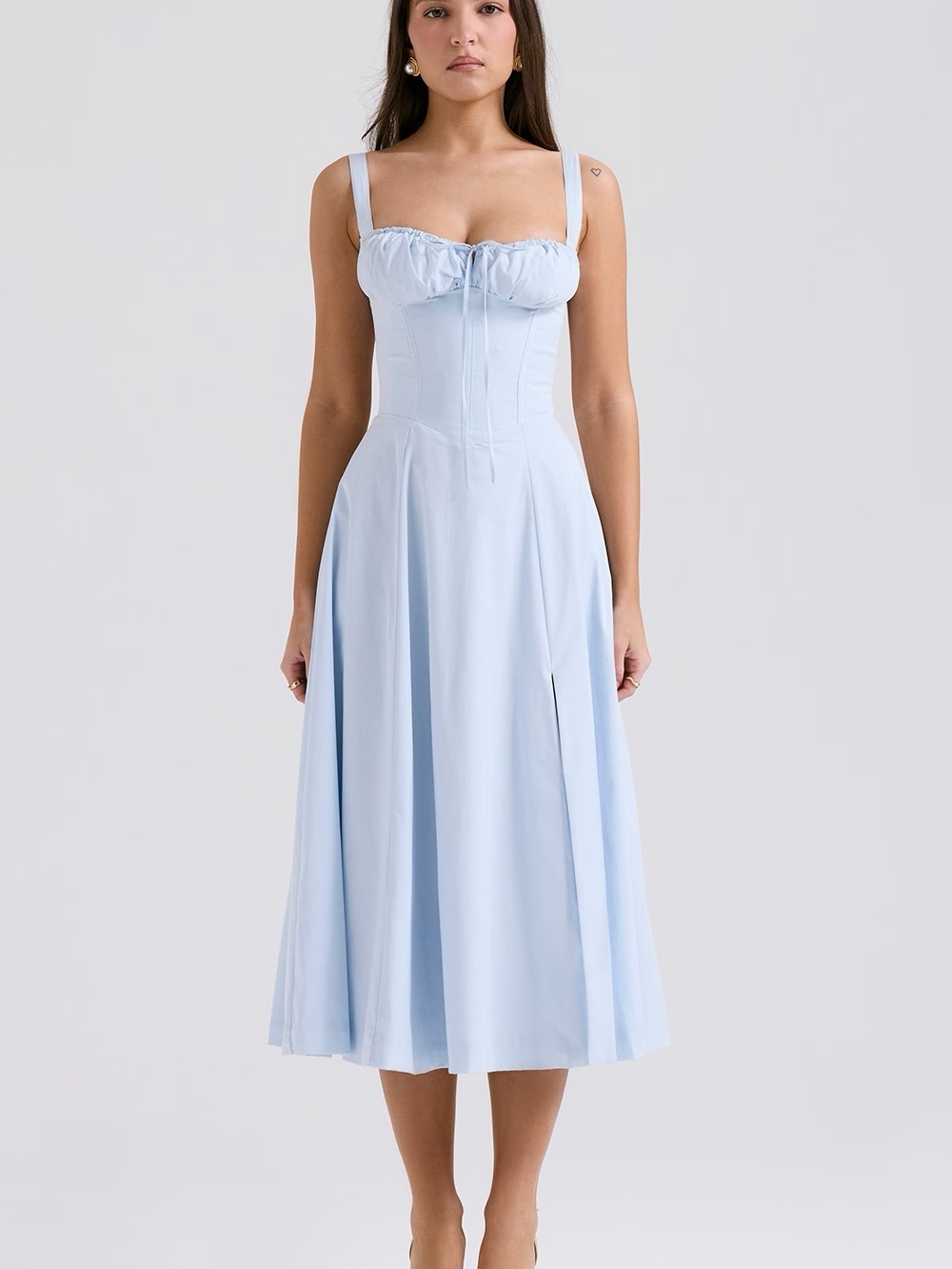 House of CB Carmen Cotton Bustier Sundress Plus CupMidi Dress -
